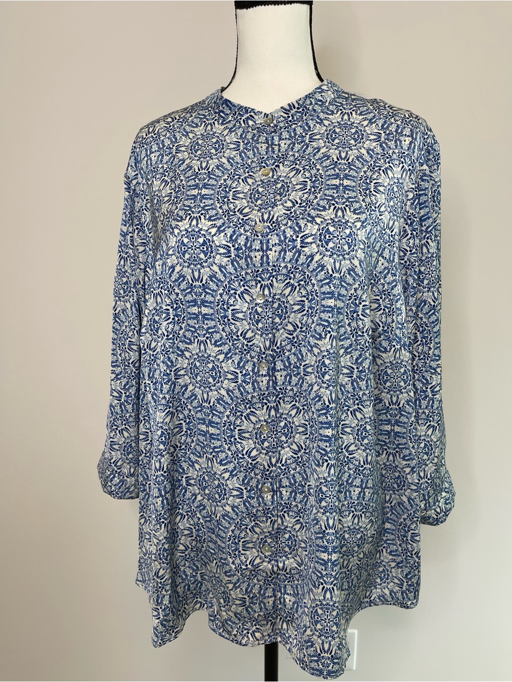 Rose & Olive NWT blouse blue new office career modest mature plus size 2X